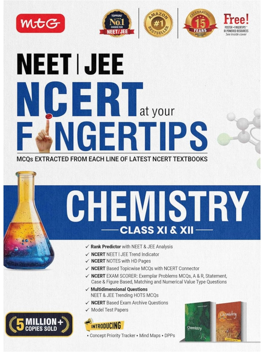 (Pre- Order) MTG FINGERTIPS Chemistry 2026-2027 For NEET & JEE Exam 2026-2027 | NCERT Exam Scorer, Concept Priority Tracker, HOTS MCQs, Mind Maps & DPP with HD ... Edition (Based on NEET/JEE Latest Pattern)