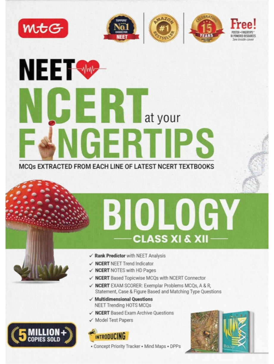 (Pre- Order) MTG FINGERTIPS Biology 2026-27 |  NCERT Exam Scorer, Concept Priority Tracker, HOTS MCQs, Mind Maps & DPP with HD Pages | 15th Edition (Based on NEET Latest Pattern)