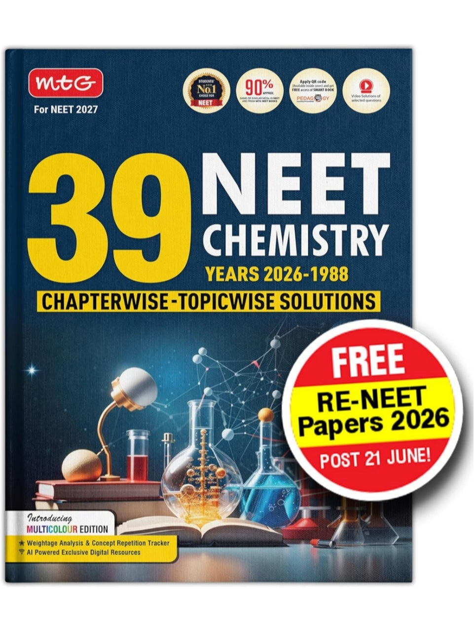 MTG NEET PYQ 39 Years Chemistry Book For 2026-2027 Exam | Chapterwise Topicwise Solved Question Papers | Free Video Solutions | AI Powered Digital Resource