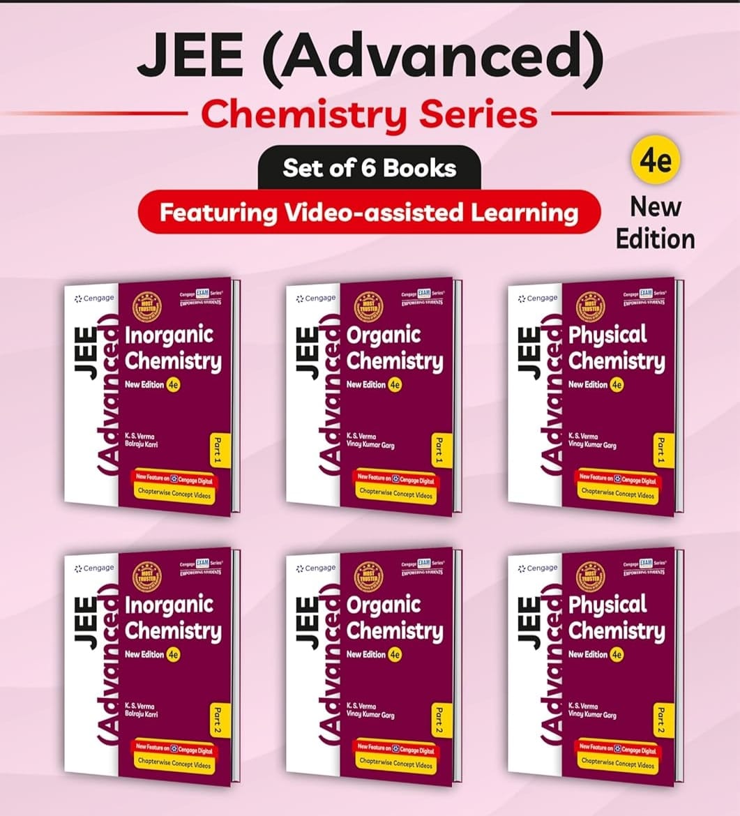 Cengage Chemistry Combo for JEE Advanced: Physical Chemistry (1 & 2) + Organic Chemistry (1 & 2) + Inorganic Chemistry (1 & 2) Set of 6 Books with Chapterwise Concept Videos & Online Assessments