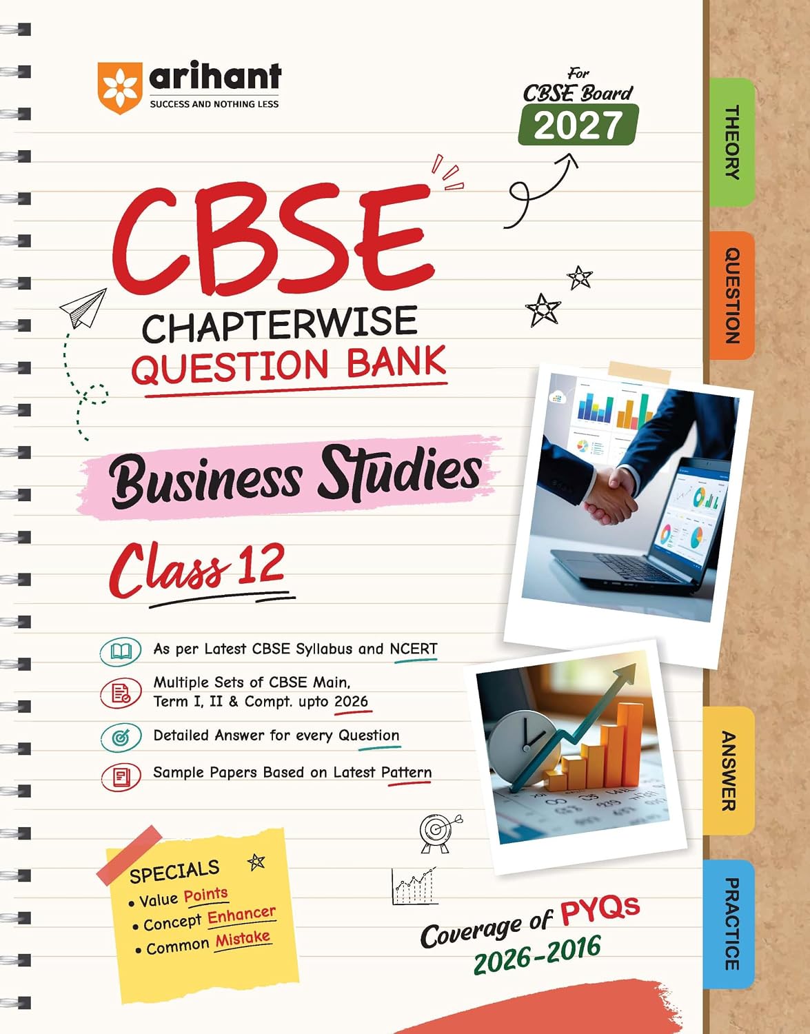 Arihant CBSE Business Studies Class 12 Chapterwise Question Bank for Board Exam 2027 | Chapterwise PYQs with Revision Theory, Solutions, Tips & Sample Papers as per Latest CBSE Syllabus & Exam Pattern