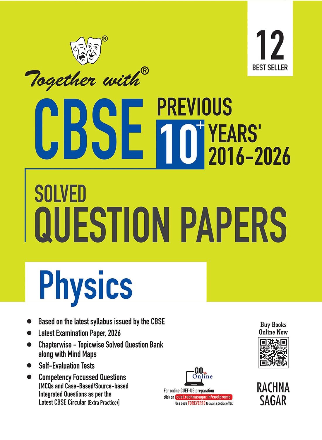 Together with CBSE Class 12 Physics PYQ Previous 10+ Years Chapter-wise Solved Question Bank Exam 2026-27 | Based on Latest Syllabus