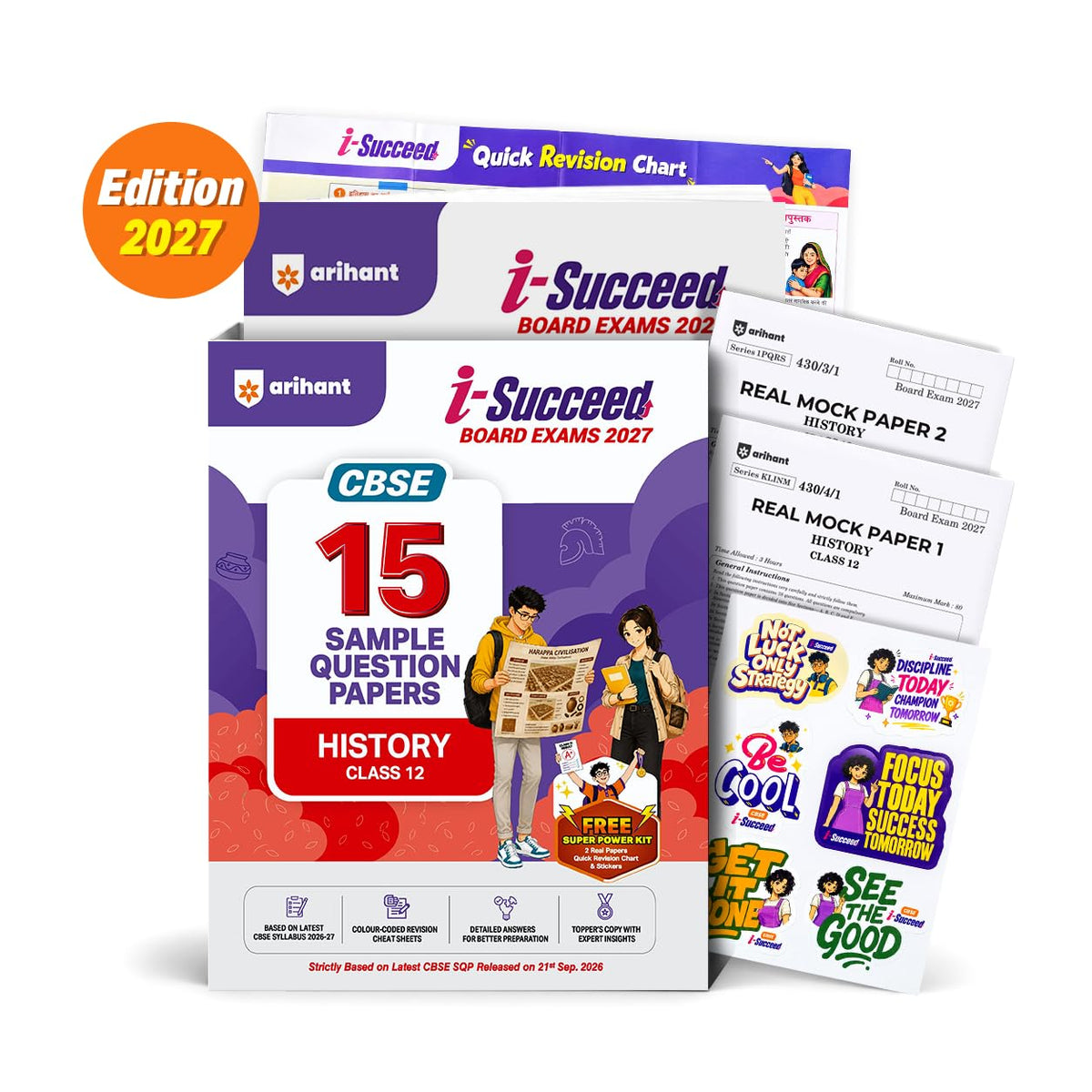 Arihant i-Succeed CBSE Sample Papers 2027 Class 12 History | 15 Sample Question Papers | Colour-Coded Revision Cheat Sheets, Toppers Copy with Expert Insights | Free Super Power Kit