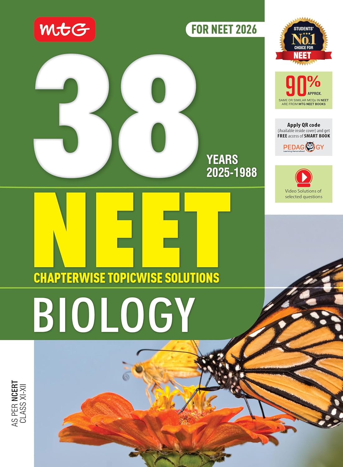 MTG 38 Years NEET Previous Year Solved Question Papers Biology PYQs Chapterwise Topicwise Solutions For 2025-2026 Exam | Get Free access of Video Solutions & Smart Book