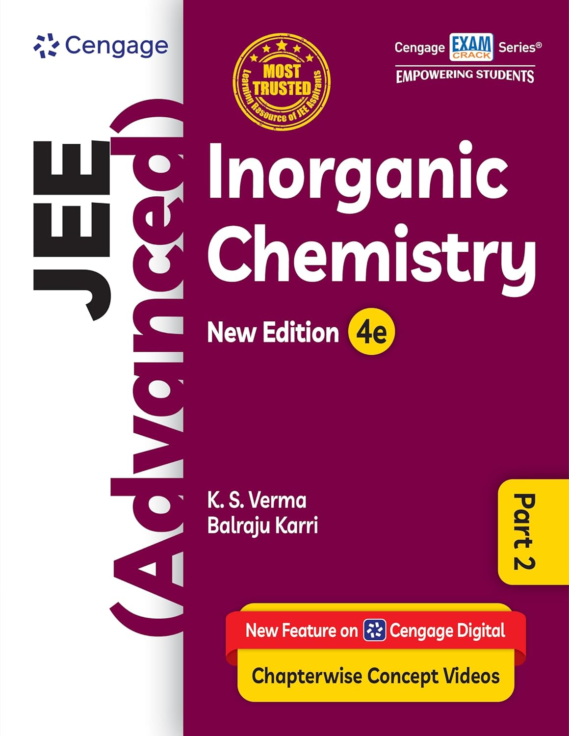 Cengage JEE (Advanced) Inorganic Chemistry Part 2 with Chapterwise Concept Videos & Online Assessments