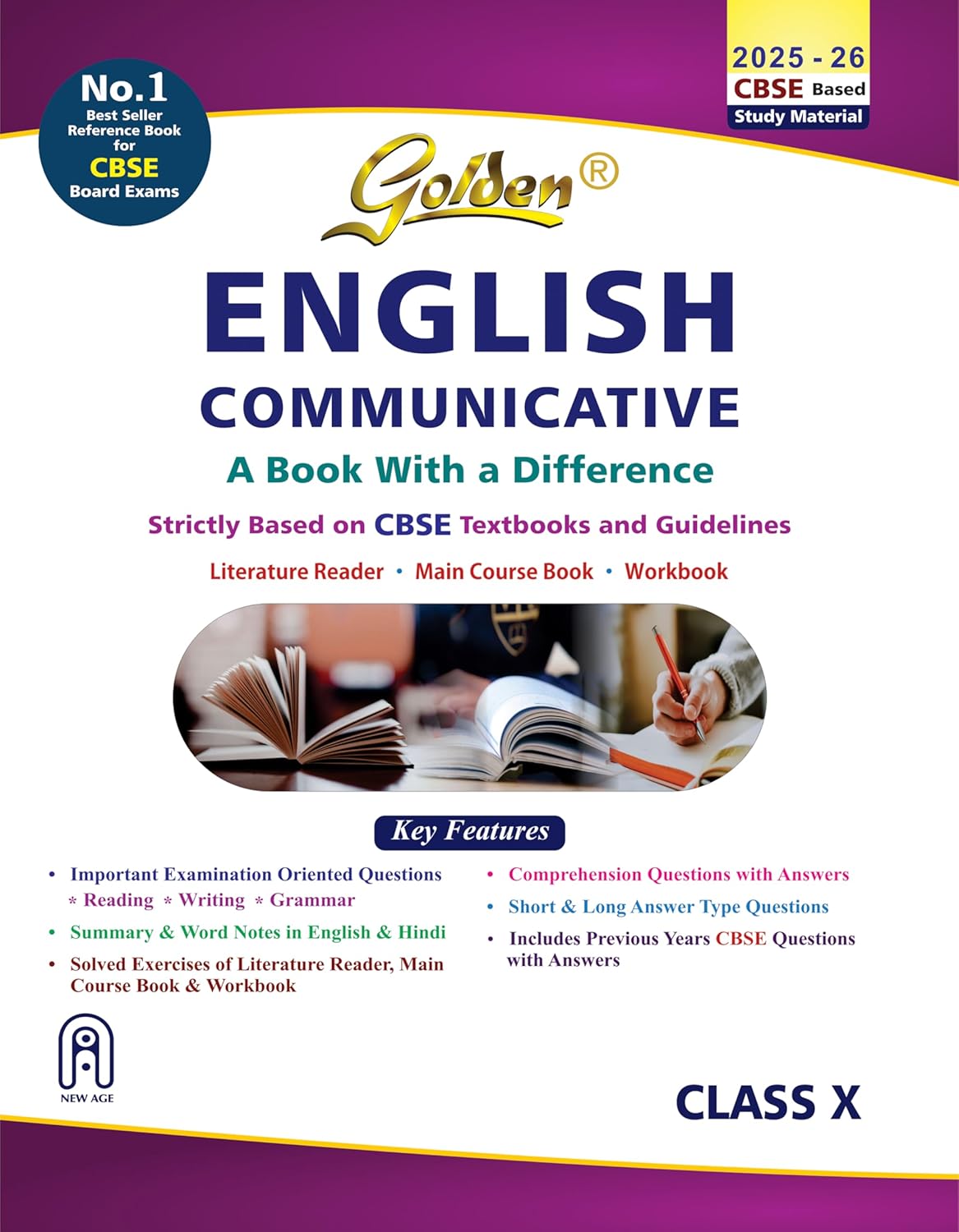 Golden English Communicative: Based on New NCERT for Class-10 Textbooks (For CBSE 2026 Board Exams, includes Objective Type Question Bank)