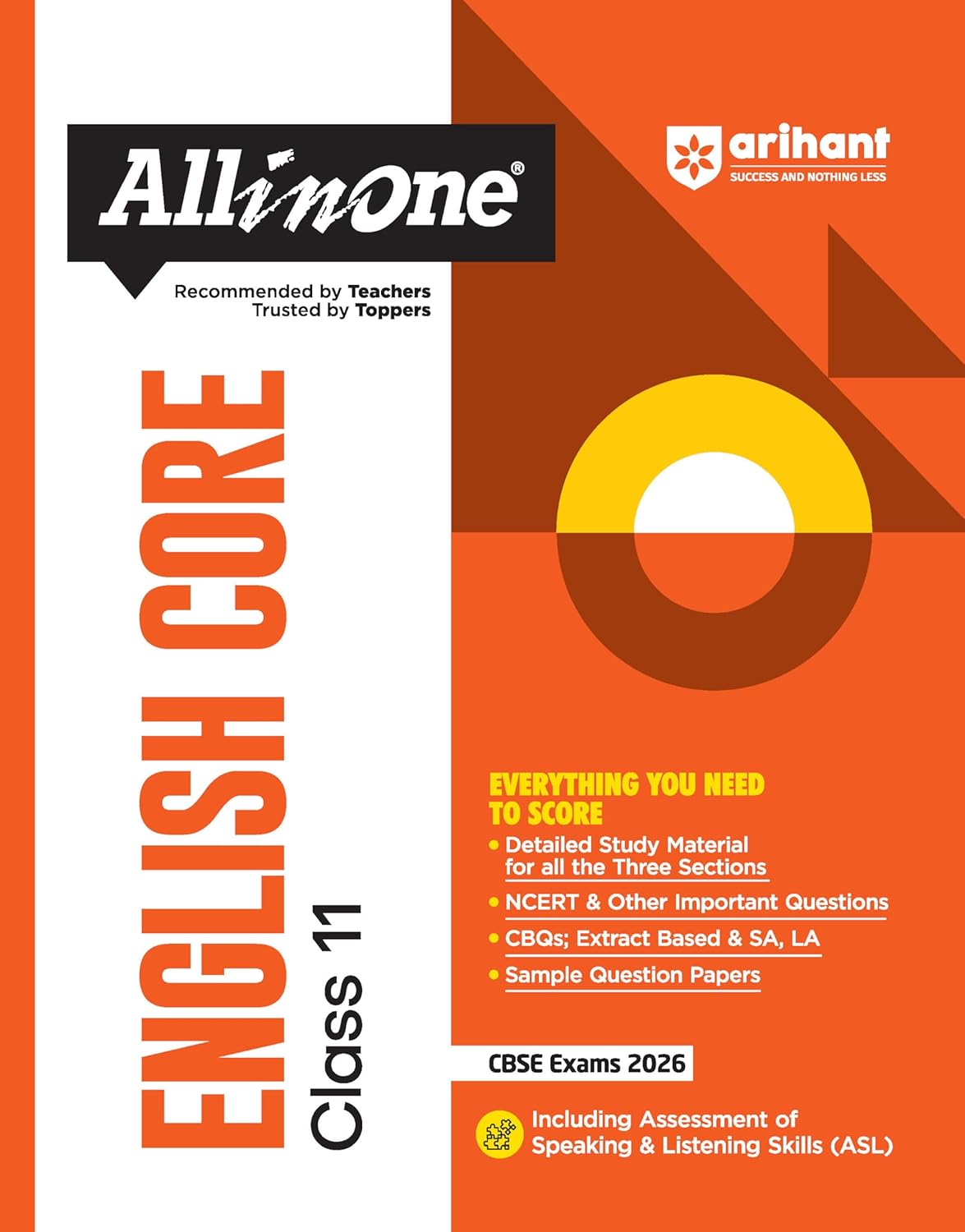 Arihant All in One English Core Class 11 for CBSE Exams 2025-26 | Revised Edition as per latest syllabus | Detailed Study Material for all Three ... of Speaking & Listening Skills (ASL)