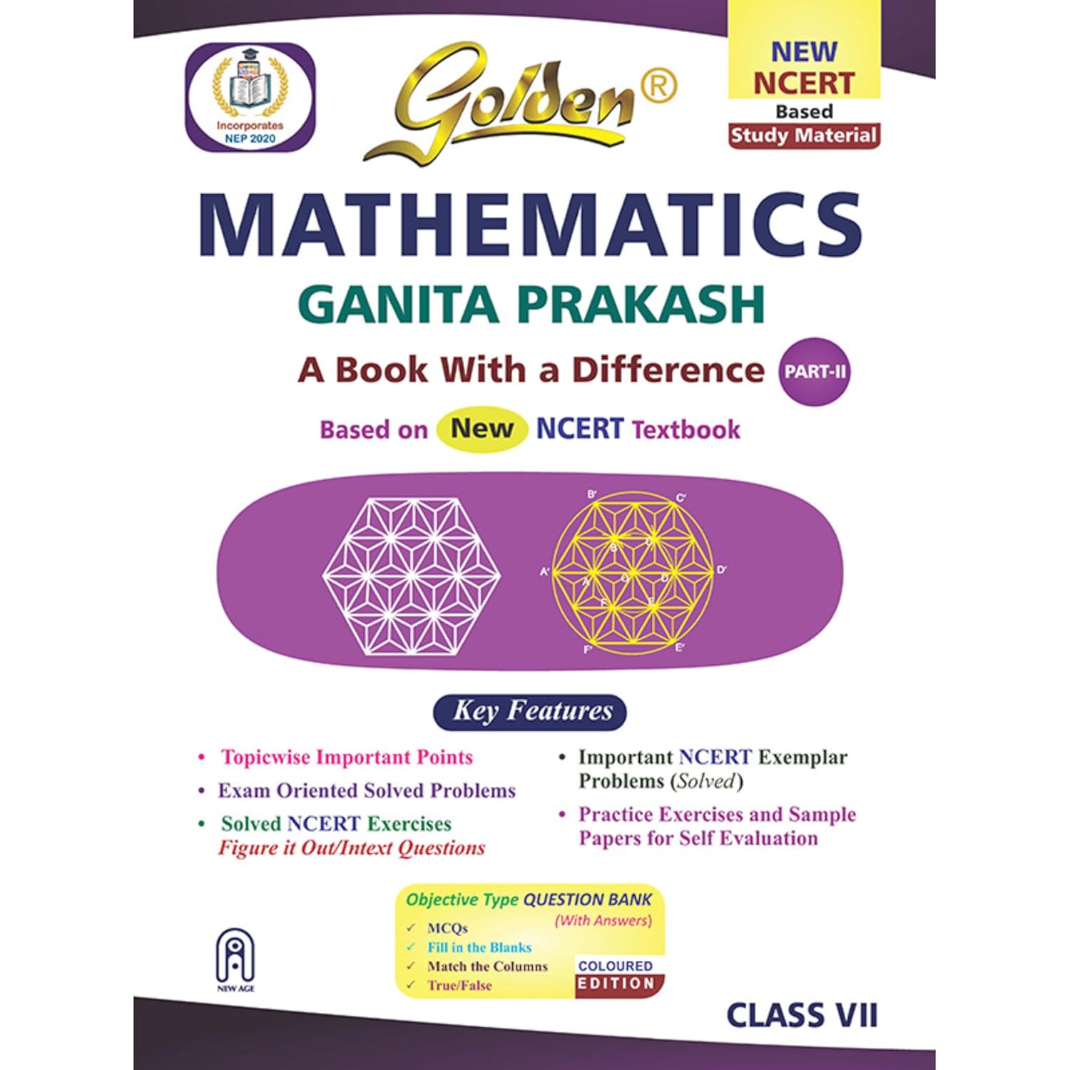 Golden Mathematics Study Material Based on NEW NCERT Ganita Prakash Part-2 For Class 7 | For CBSE 2026 Exams | Summary | Solved NCERT Textual Questions | Sample Question Papers | Exam Oriented Questions