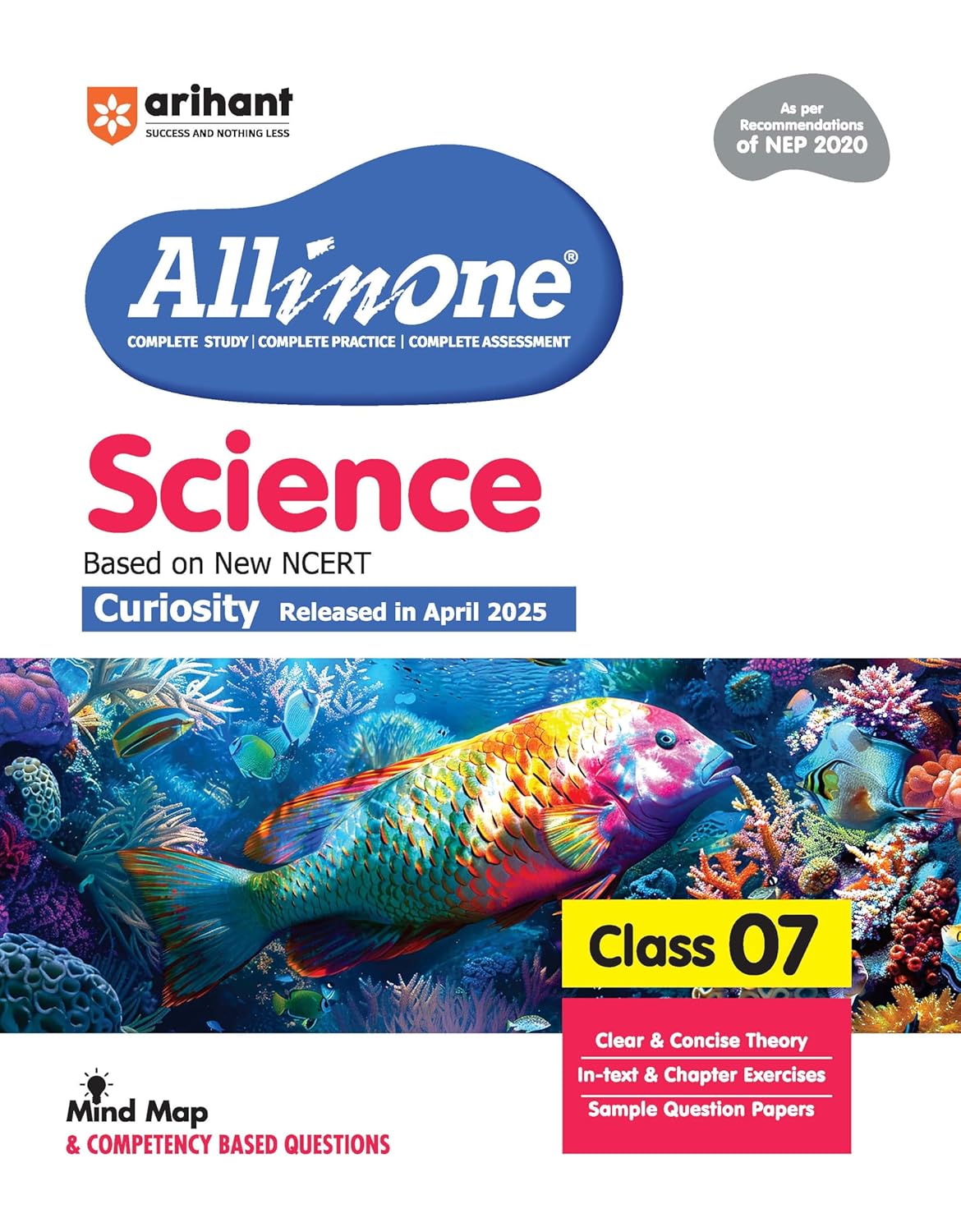 Arihant All in One Science Class 7 for CBSE Exam 2025-26| Latest NCERT-Based Book | Full Syllabus Coverage with Chapterwise Theory, Grammar, Writing, Practice & Sample Papers