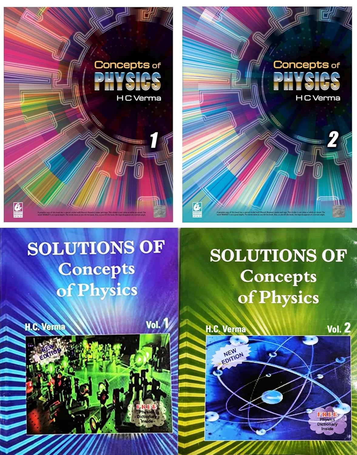 Concept of Physics by HC Verma Volume 1 and 2 with Solutions of both Volumes - Set of 4 Books for CBSE 2026-27 Examination