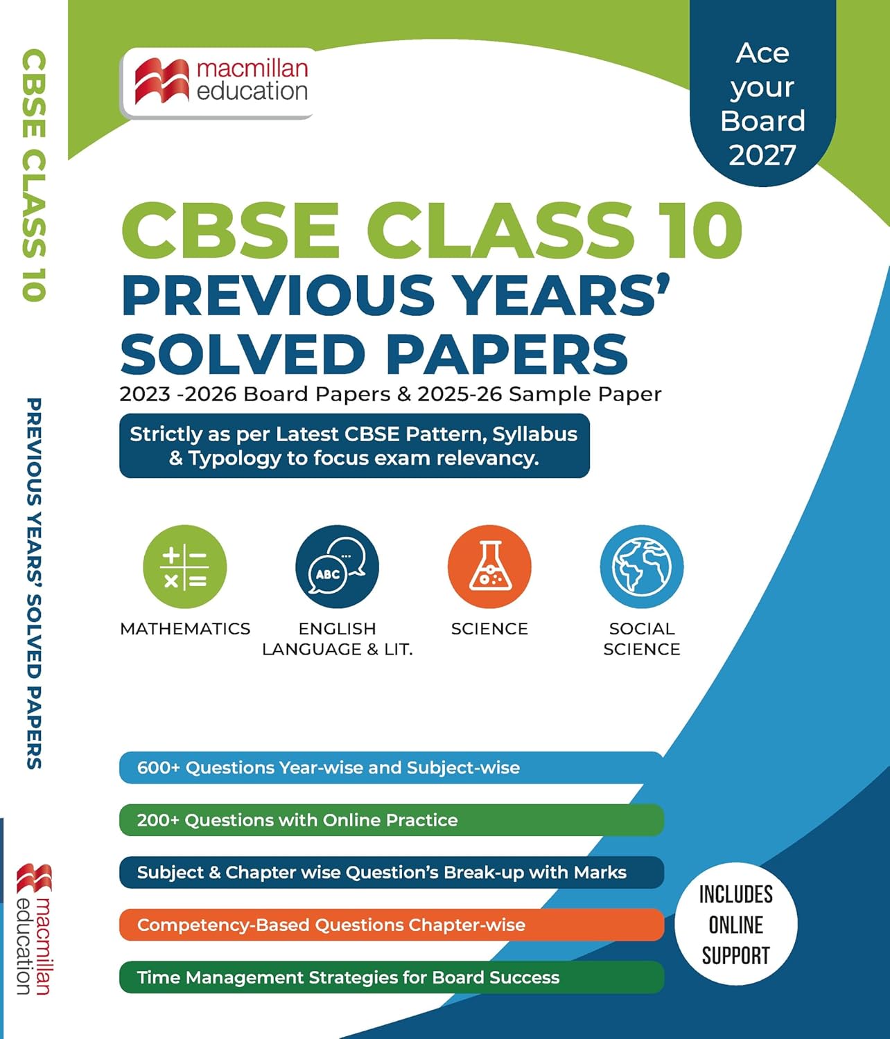 Macmillan CBSE Class 10 PYQ 2023-2026 | Previous Year Question Papers with Solutions | Mathematics (Std), Science, English & Social Science | 600+ ... Board Exam (CBSE PREVIOUS YEARS SOLVED PAPER) | Latest 4 Years CBSE PYQs + Sample Paper