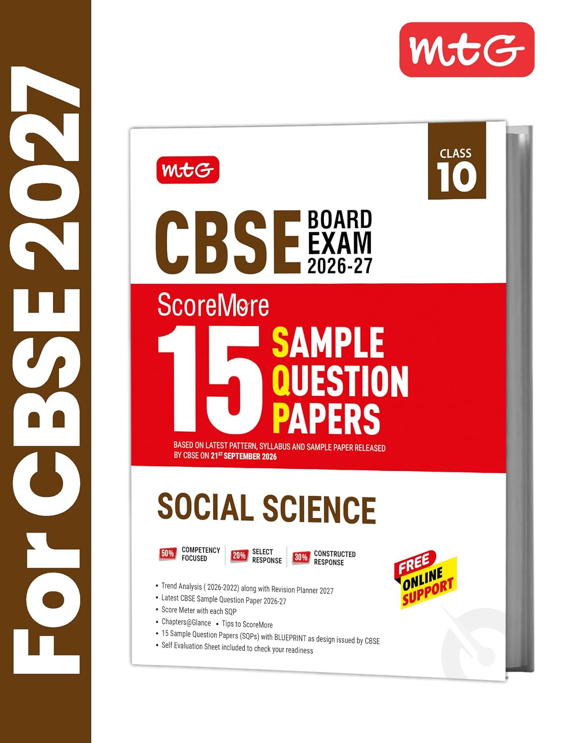 MTG CBSE Class 10 ScoreMore 15 Sample Question Papers Social-Science For 2027 Board Exam | CBQs & Trend Analysis | Self Evaluation Sheet | Free Online Support (Based on Latest Pattern & Syllabus)