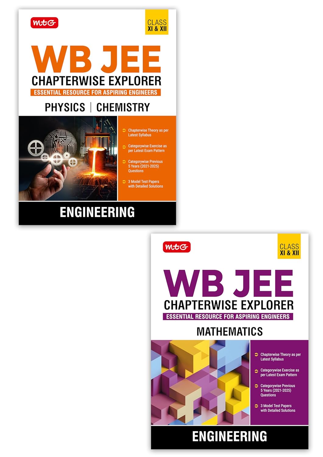 MTG WB JEE Chapterwise Explorer Physics, Chemistry & Mathematics For 2025-2026 Exam (Set of 2 Books) - WB JEE Engineering Previous Years Solved Papers (PYQ Book)