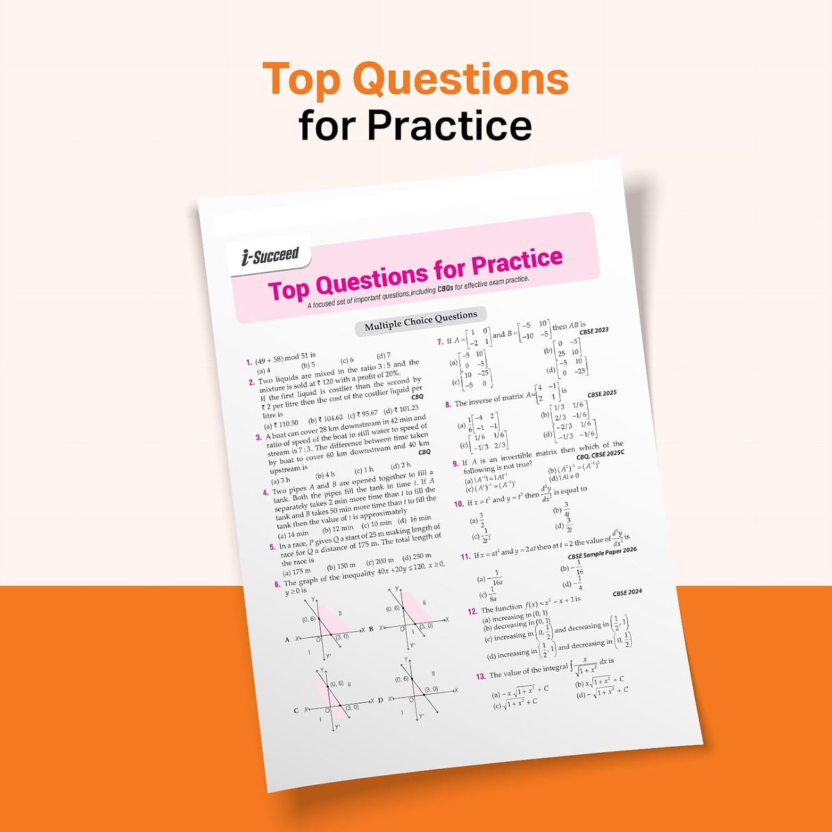 Arihant i-Succeed CBSE Sample Papers 2027 Class 12 Applied Mathematics | 15 Sample Question Papers | Colour-Coded Revision Cheat Sheets, Toppers Copy | Free Super Power Kit