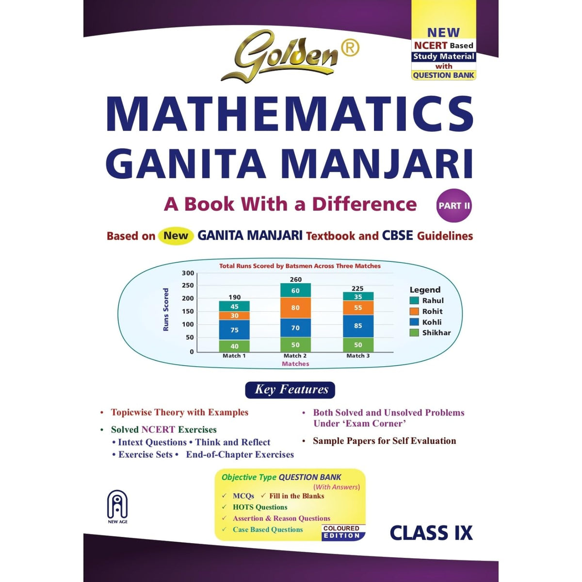 Golden Mathematics Study Material Based on New NCERT Ganita Manjari (Part-2) for Class 9 | CBSE 2027 Exams | Topicwise Theory with Examples | Solved NCERT Exercises | Sample Papers | Objective Q Bank