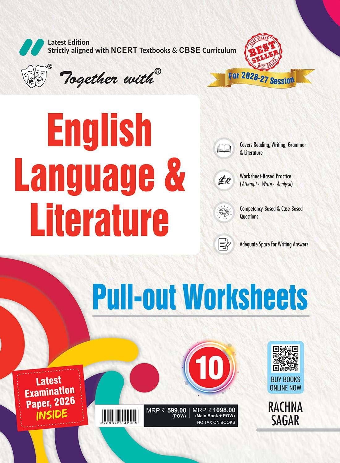Together with CBSE Question Bank for Class 10 English Language & Literature PoW 10 2026–27|With Competency-based questions, Practice Papers & 2026 board Examination Paper with answers
