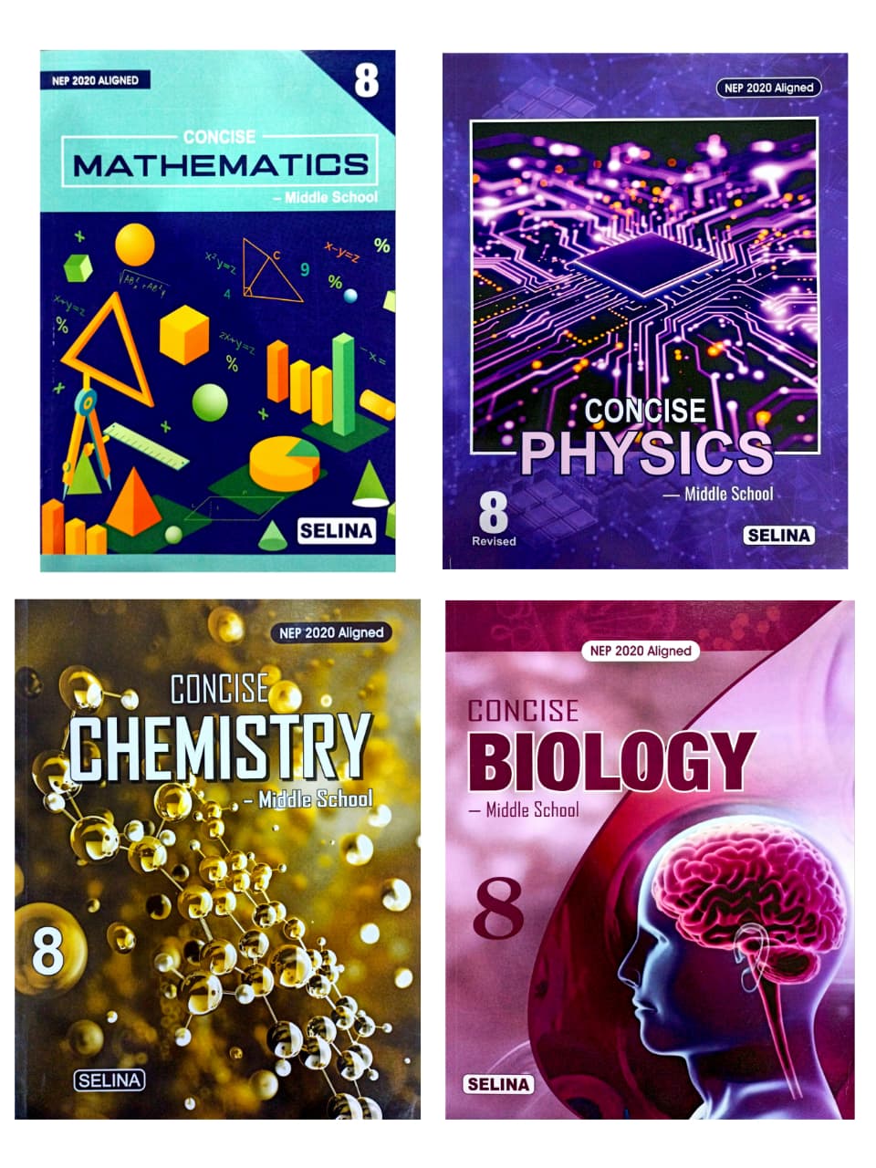 Selina Combo of Physics, Chemistry, Maths and Biology for Class 8 ICSE 2026-27 Edition with Digital Access Codes Inside the Books