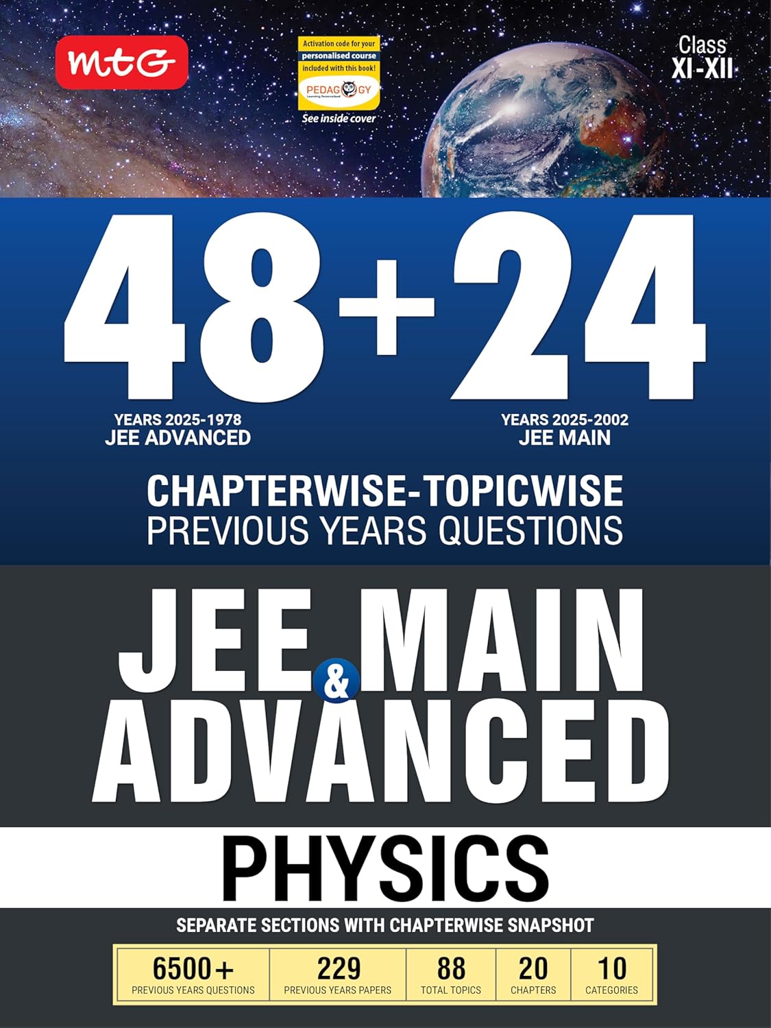 MTG 48 + 24 Years JEE Main (2025-2002) and JEE Advanced (2025-1978) Chapter-wise Topic-wise Previous Years Solved Papers Physics Book | PYQ Question Bank For 2026 Exam
