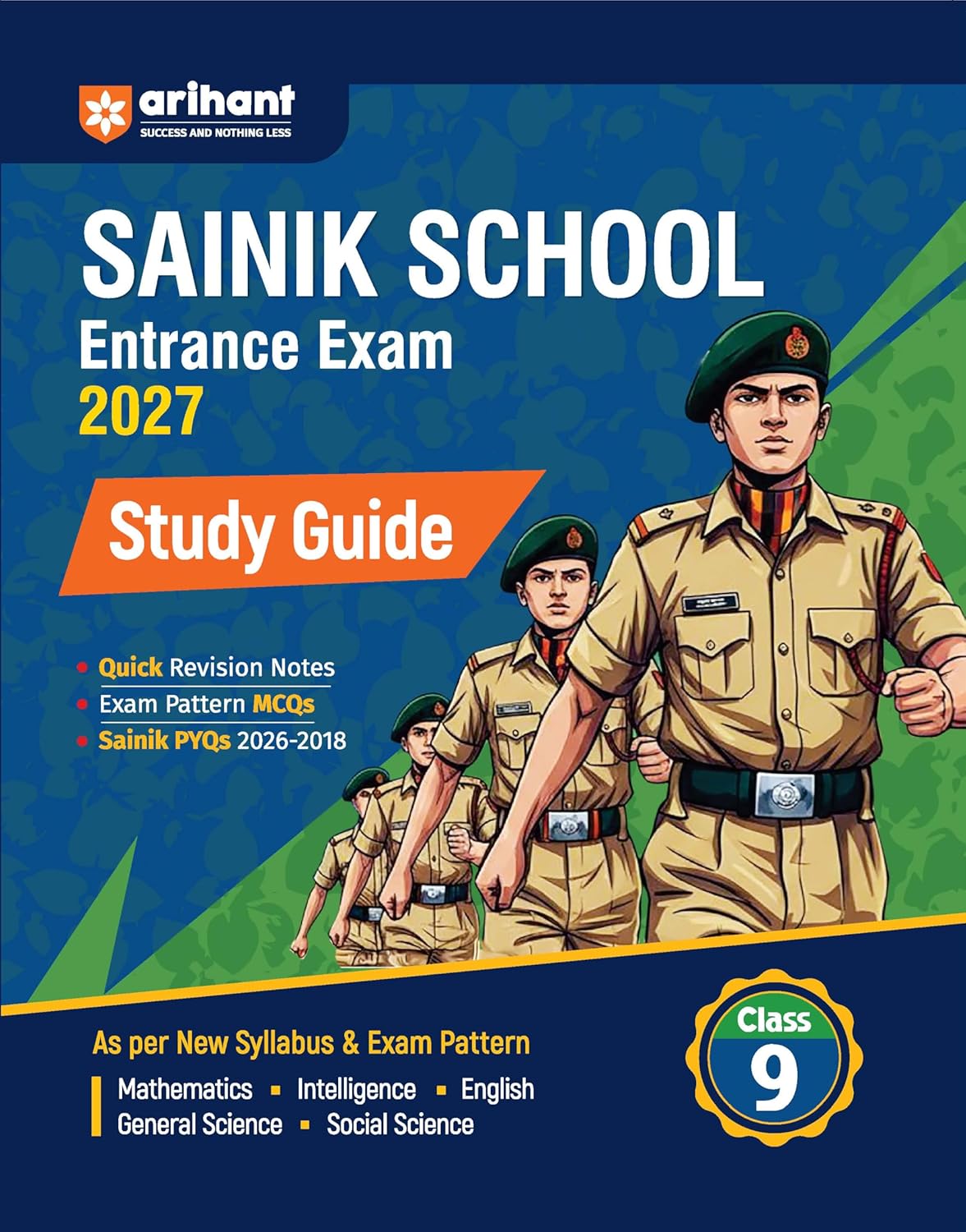 Arihant AISSEE Sainik School Class 9 Entrance Exam 2027 | Complete Study Guide | Quick Revision Notes, Practice MCQs & PYQs (2018–2026)
