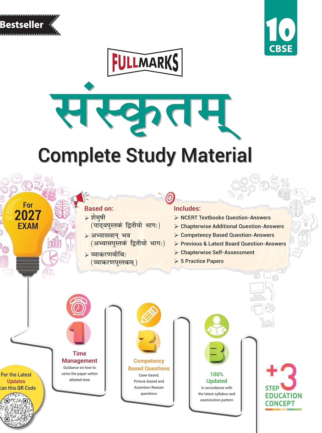 Full Marks Sanskrit Complete Study Material Class 10 | Based on Shemushi, Abhyaswaan Bhav, Vyaakaranaveethi | Includes Chapterwise Summary, Solved Q/A, Practice Papers and More