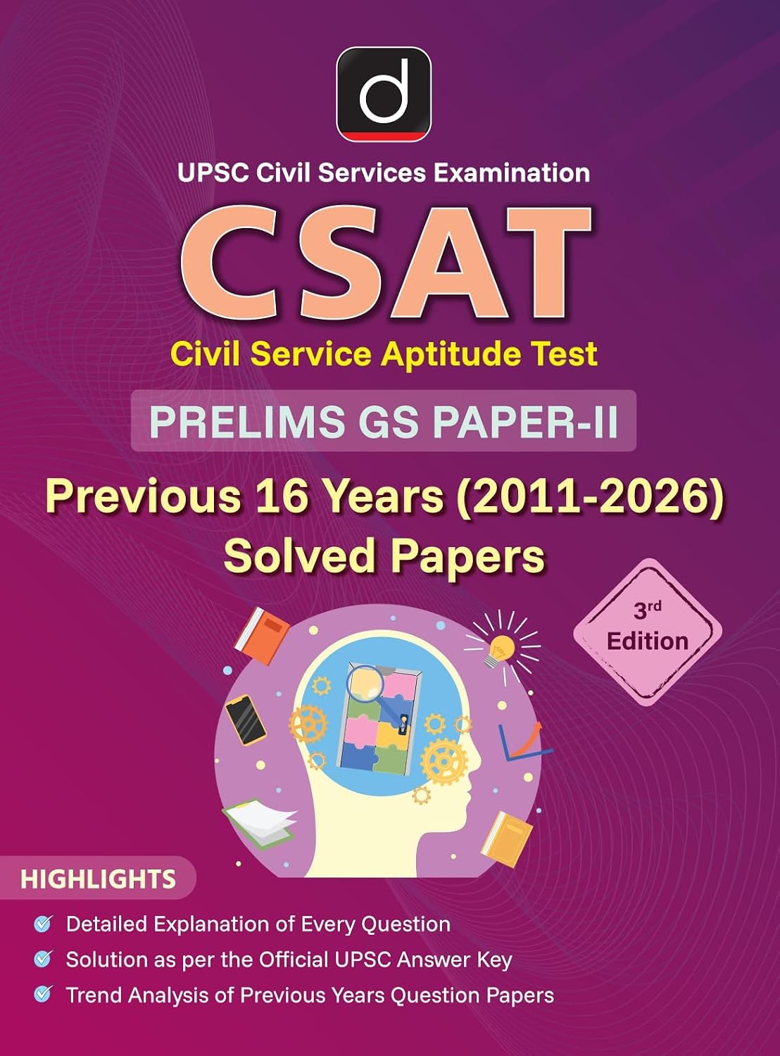 DRISHTI IAS UPSC CSE CSAT Prelims GS Paper II Previous Year Solved Papers 2011–2026, 3rd Edition, English Medium, 16 Years PYQ Book with Detailed Solutions