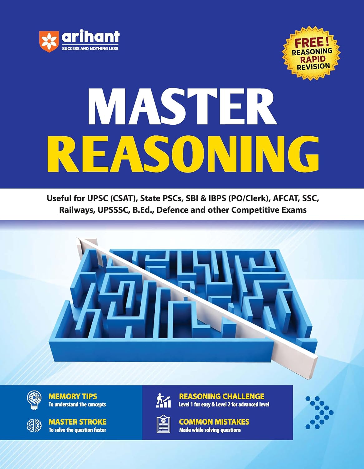 Arihant Master Reasoning (Verbal, Analytical & Non-Verbal Reasoning) | Easy-to-Understand Theory, Memory Tips, Master Stroke Techniques, Trick ... Practice | Completely Revised Edition 2027