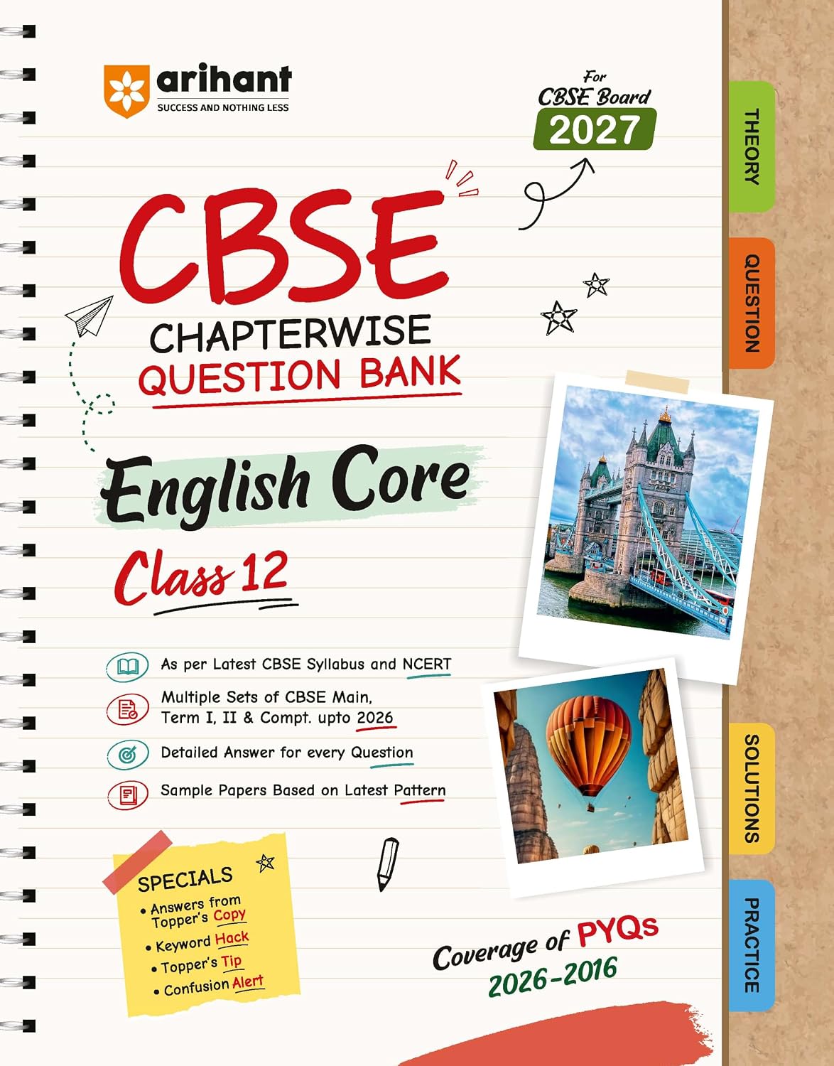 Arihant CBSE English Core Class 12 Chapterwise Question Bank for Board Exam 2027 | PYQs with Revision Theory, Detailed Solutions, Exam Tips & Sample Papers as per Latest CBSE Syllabus & Exam Pattern