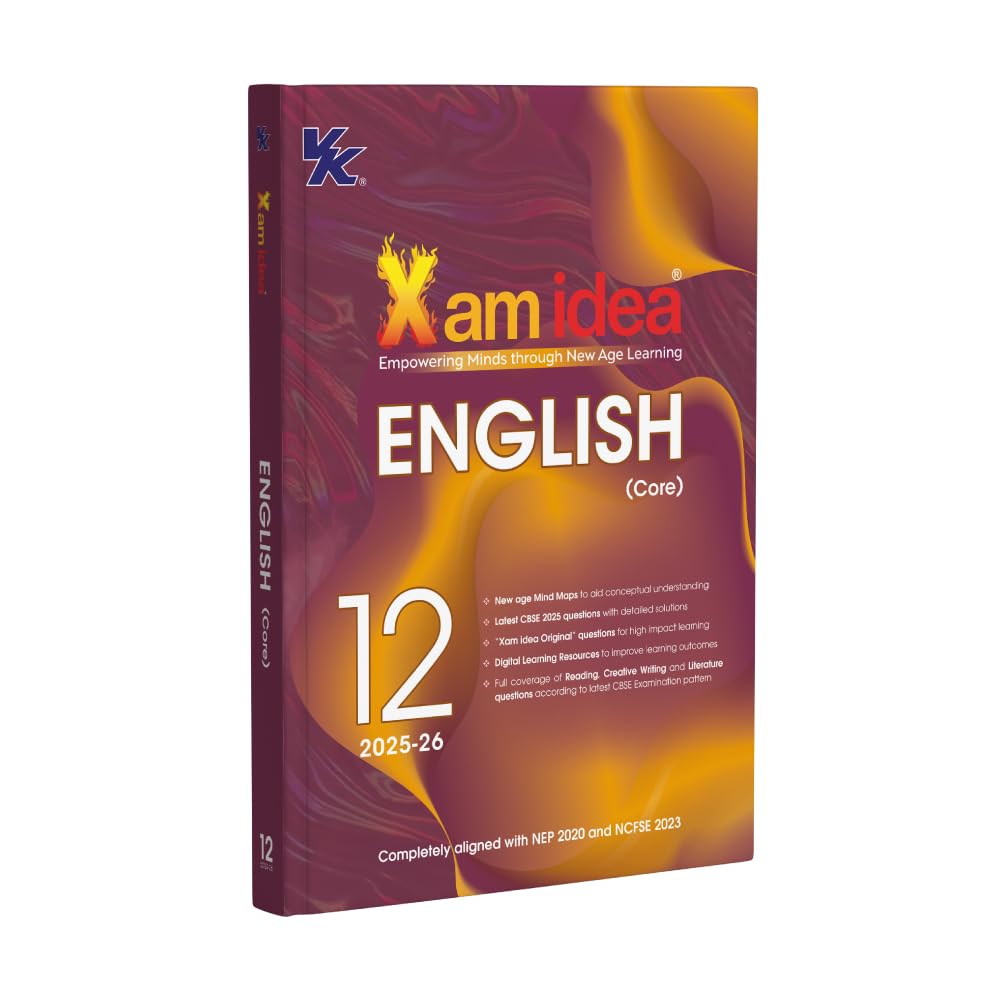 Xam idea Class 12 English (Core) | CBSE 2025-26 Edition | Mind Maps, Solved Papers & Digital Learning Tools