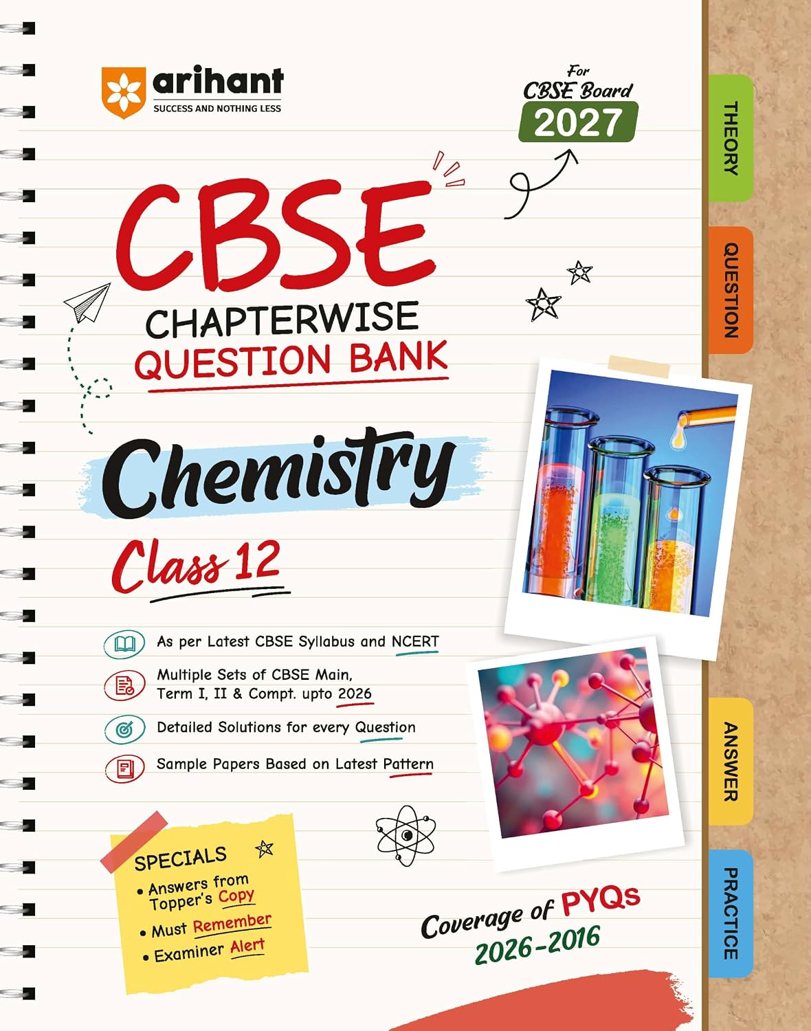Arihant CBSE Chemistry Class 12 Chapterwise Question Bank for Board Exam 2027 | PYQs with Revision Theory, Detailed Solutions, Exam Tips & Sample Papers as per Latest CBSE Syllabus & Exam Pattern